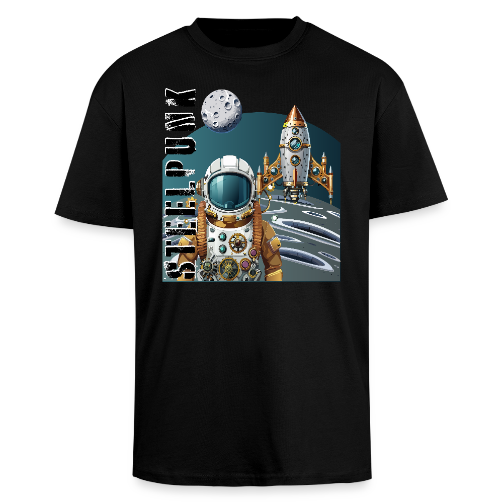 Heavy Oversize T-Shirt mit STEELPUNK PRINT - Schwarz
