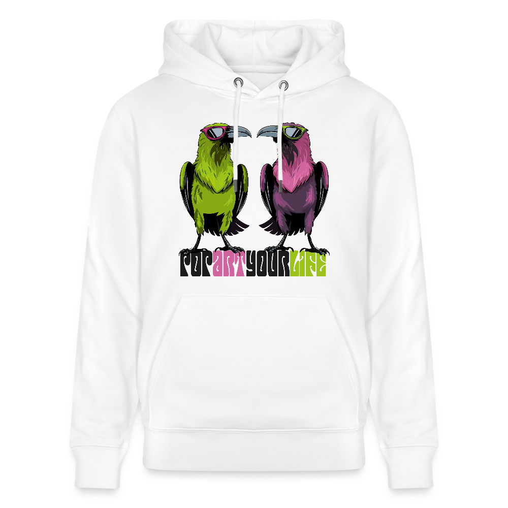 Unisex Hoodie mit POPART YOUR LIFE PRINT - Weiß