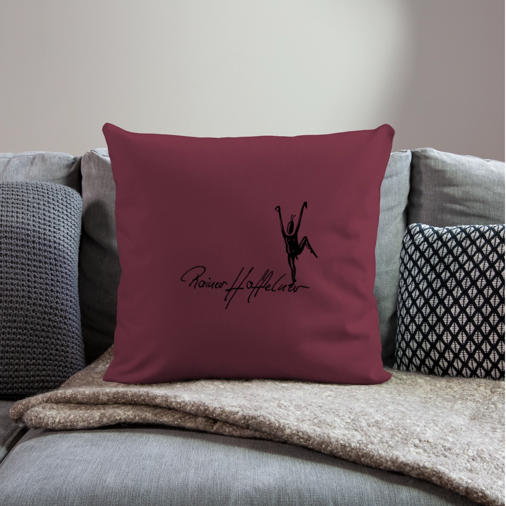 Sofakissenbezug 44 x 44 cm mit TUSCHEMÄNNCHN PRINT - Burgunderrot