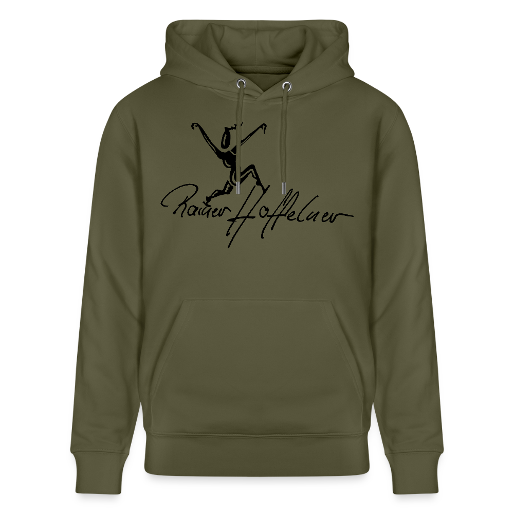 Unisex Bio-Hoodie mit TUSCHEWEIBCHEN PRINT - Khaki Grün