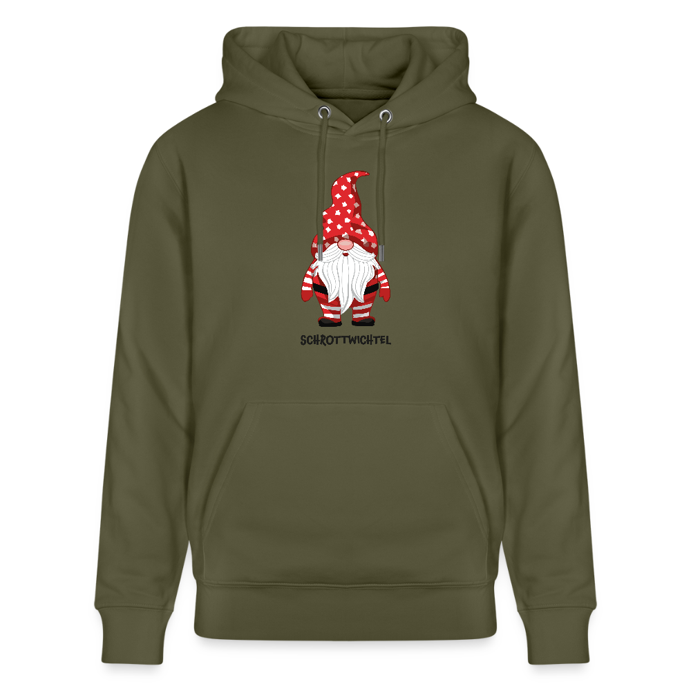 Unisex Bio-Hoodie mit SCHROTTWICHTEL PRINT - Khaki Grün