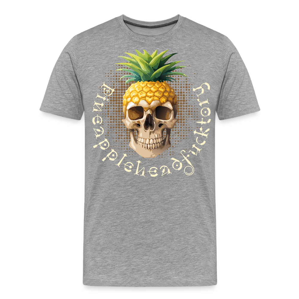 Männer Premium T-Shirt mit PINEAPPLEHEAD SKULL PRINT - Grau meliert