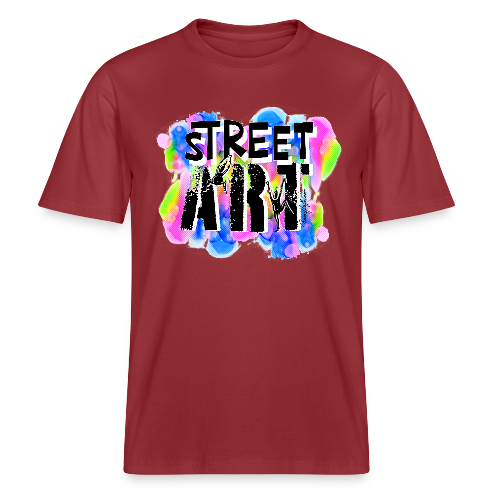 Unisex Bio-T-Shirt mit STREET ART PRINT - Erdrot