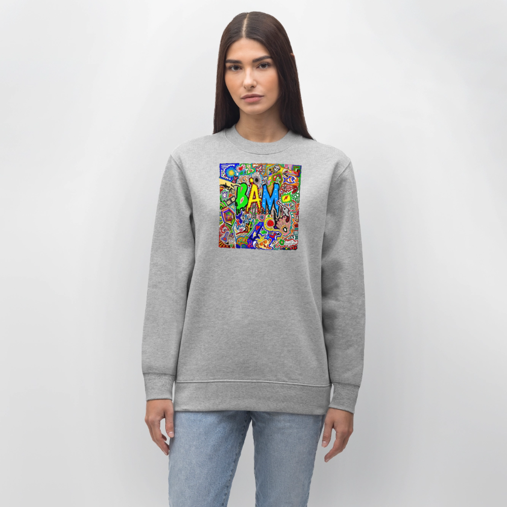 Unisex Bio-Sweatshirt mit BÄM PRINT - Grau meliert