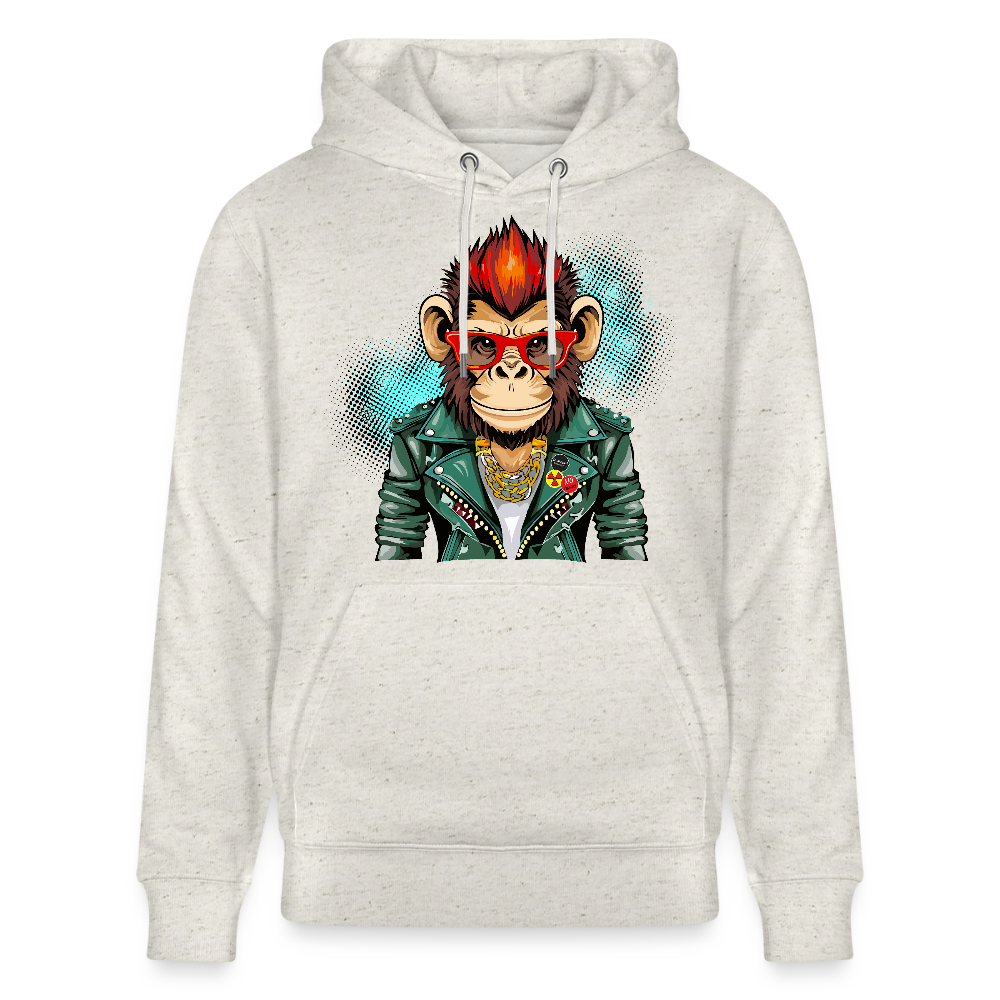 Unisex Hoodie mit MONKEY PRINT - Beige meliert