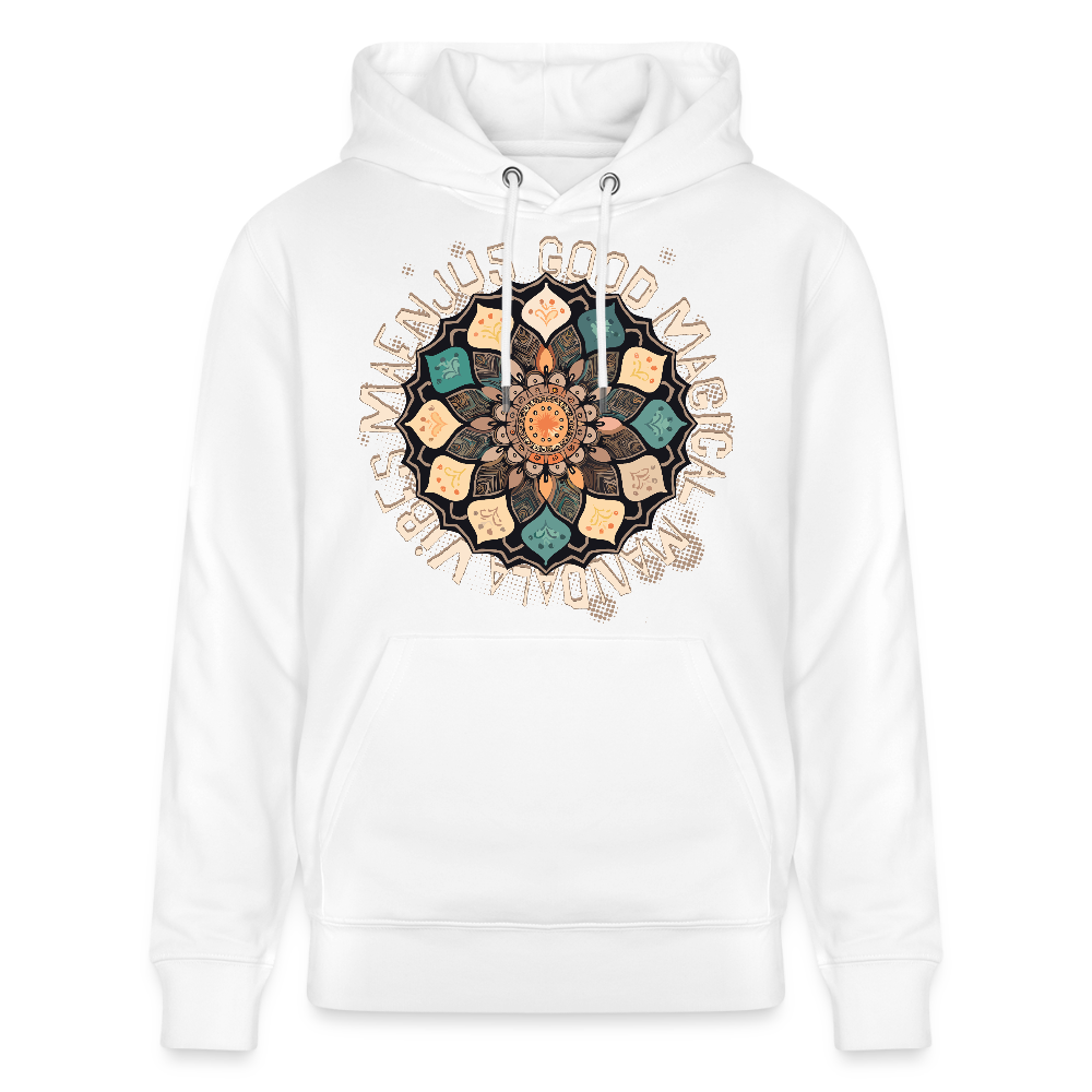 Unisex Bio-Hoodie mit MANDALA VIBES PRINT - Weiß