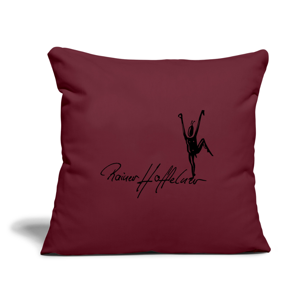 Sofakissenbezug 44 x 44 cm mit TUSCHEMÄNNCHN PRINT - Burgunderrot