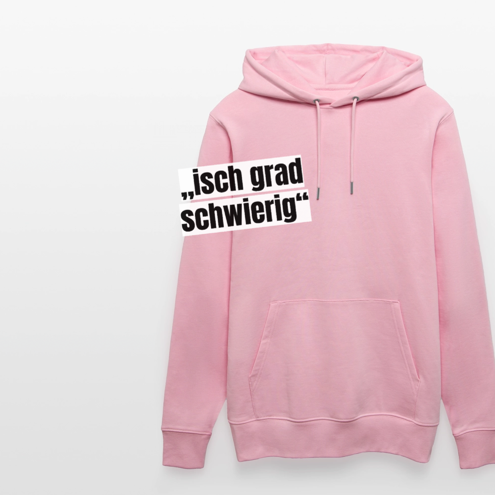 Unisex Hoodie mit ISCH GRAD SCHWIERIG PRINT - Hellrosa