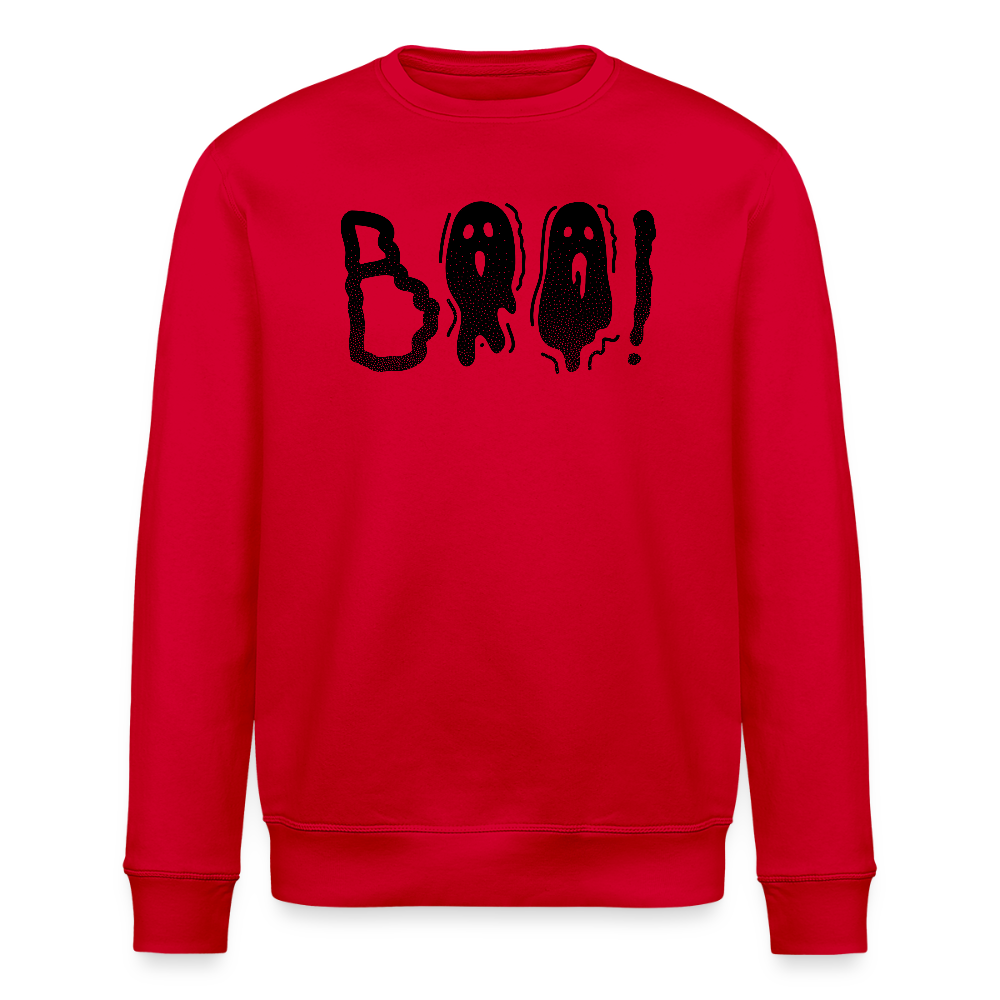 Unisex Bio-Sweatshirt mit BOO! PRINT - Rot