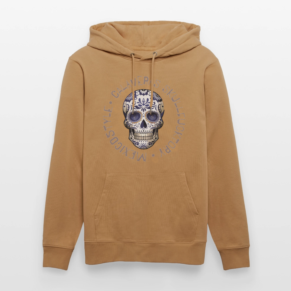 Unisex Hoodie mit CALAVERAS SKULL PRINT - Karamell