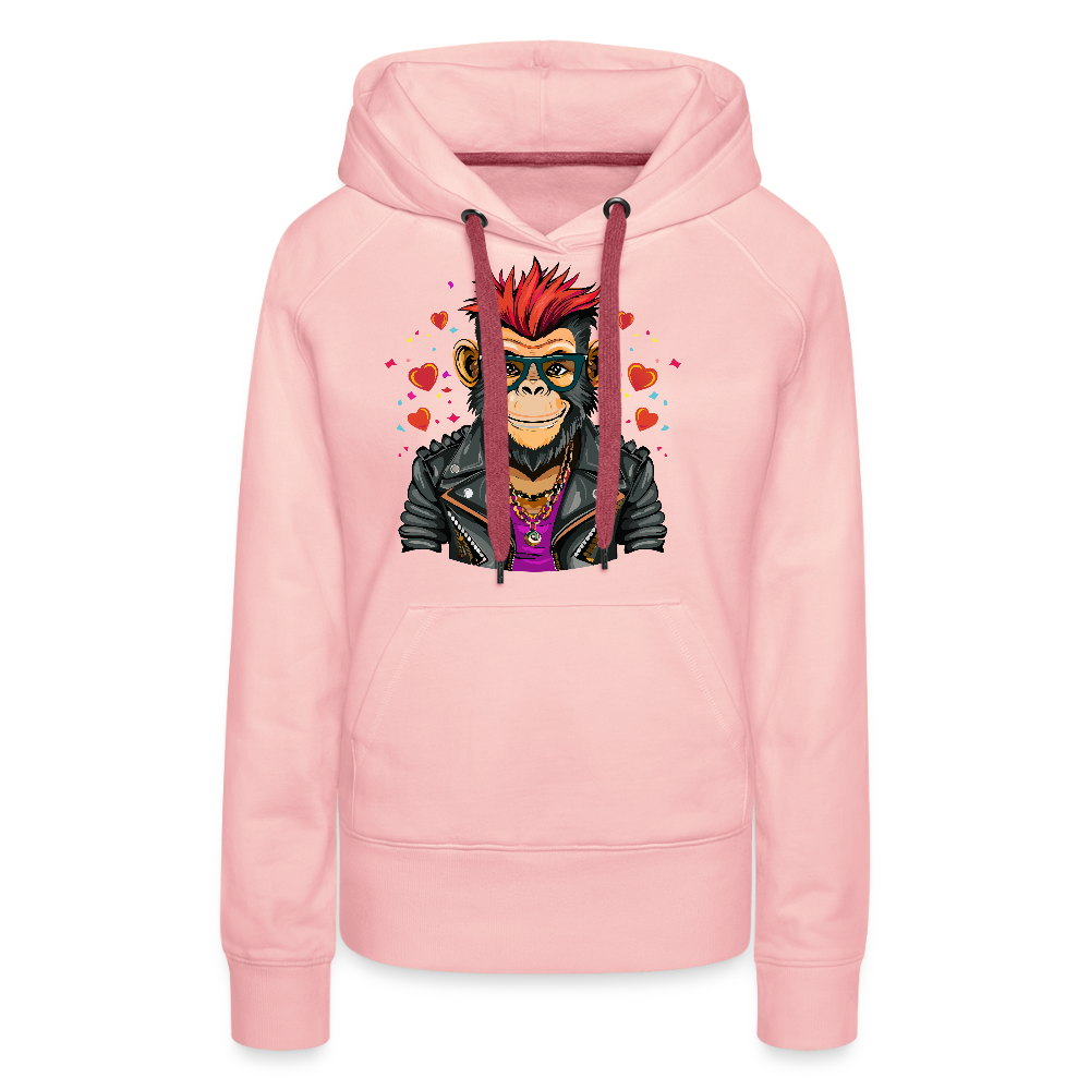 Frauen Premium Hoodie mit MONKEY IN LOVE PRINT - Kristallrosa