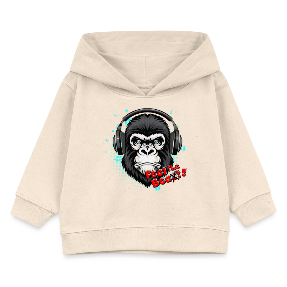 MNJS KIDS Bio Hoodie mit FEEL THE BEA(S)T PRINT - Weißgrau