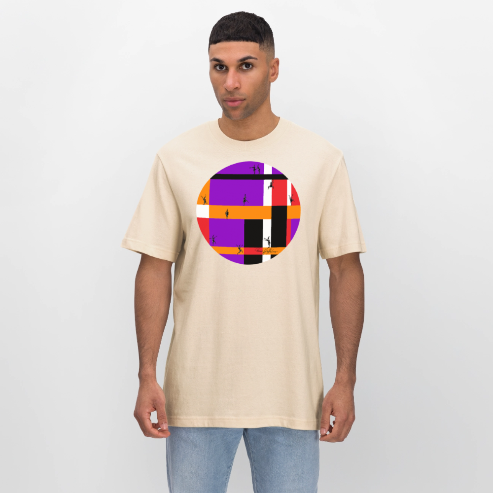 Relaxed Fit Unisex Bio-T-Shirt mit DYNAMIC FIELDS PRINT - Weißgrau