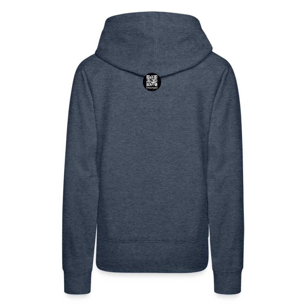 Frauen Premium Hoodie mit RAKETE PRINT - Jeansblau