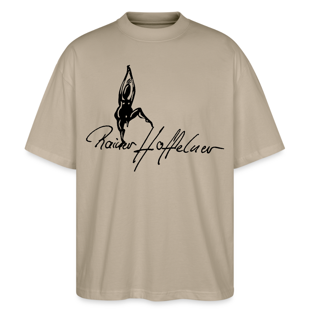 Oversized Unisex T-Shirt mit TUSCHEMÄNNCHEN PRINT - Steingrau