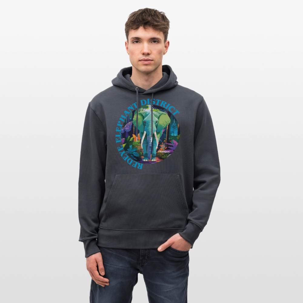 Unisex Bio-Hoodie mit REDEYE ELEPHANT DISTRICT PRINT - Indigoblau