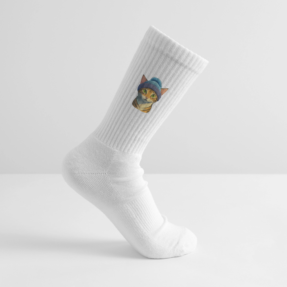 Tennissocken mit SNOWCAT Print - Weiß