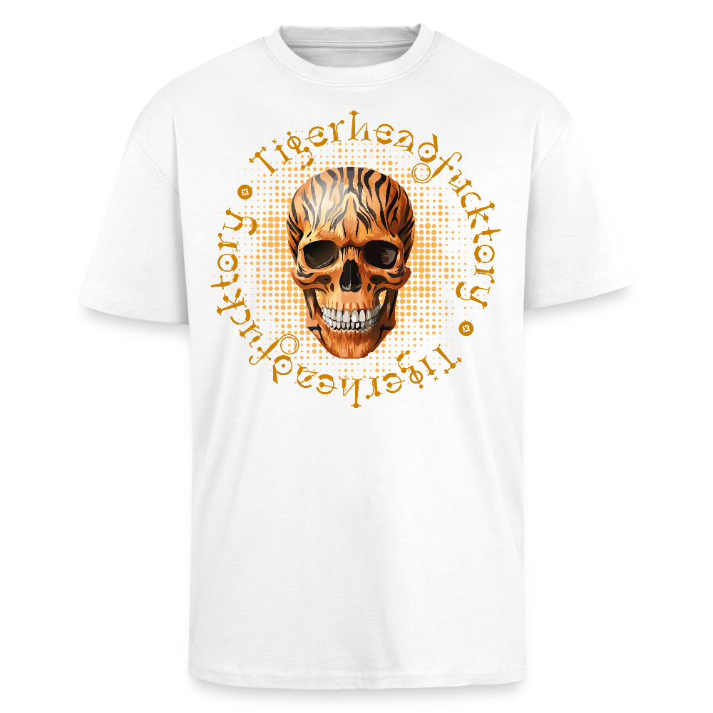 Heavy Oversize T-Shirt mit TIGERHEAD SKULL PRINT - Weiß