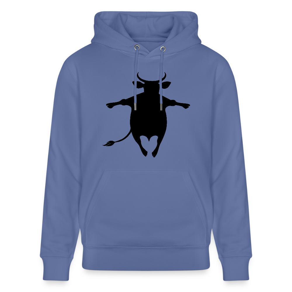 Unisex Hoodie mit HAPPY COW PRINT - Blau