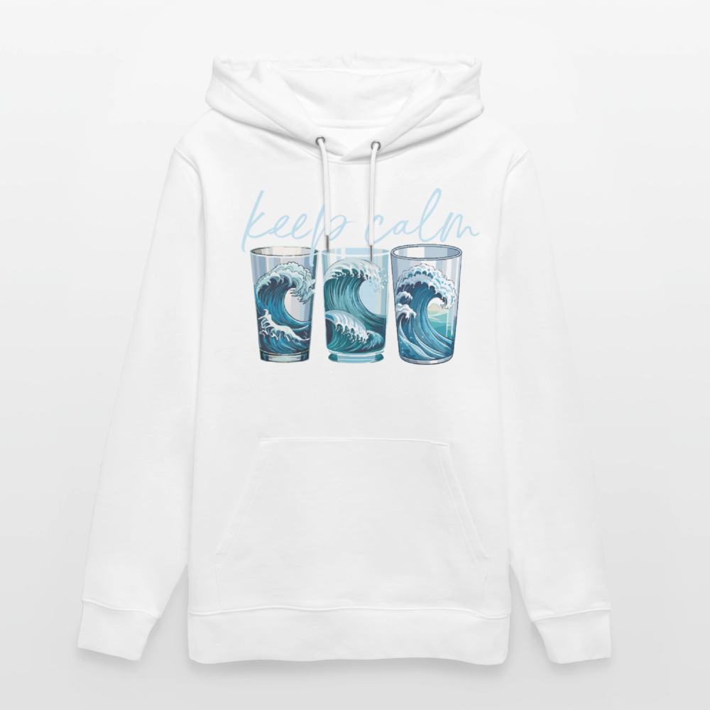 Unisex Bio-Hoodie mit KEEP CALM PRINT - Weiß