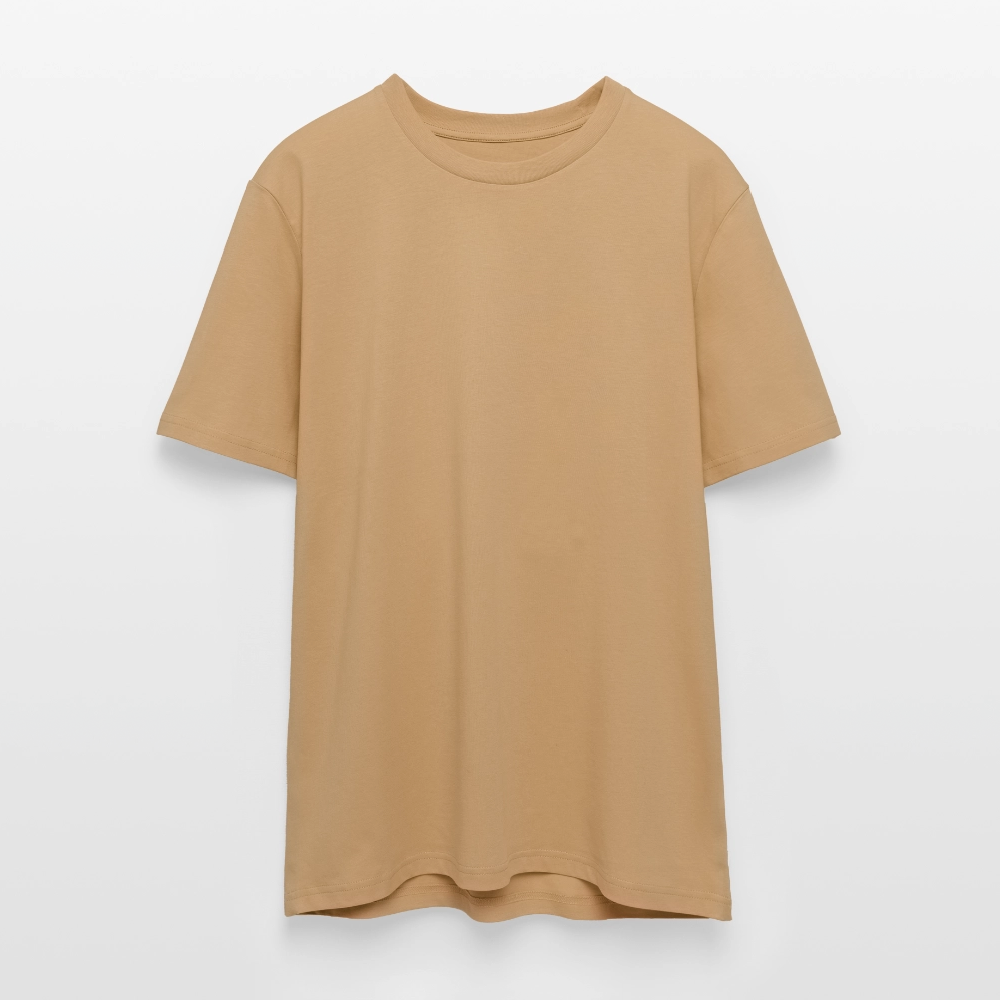 Unisex Bio-T-Shirt mit Flying Cow Print Rückseite - Karamell