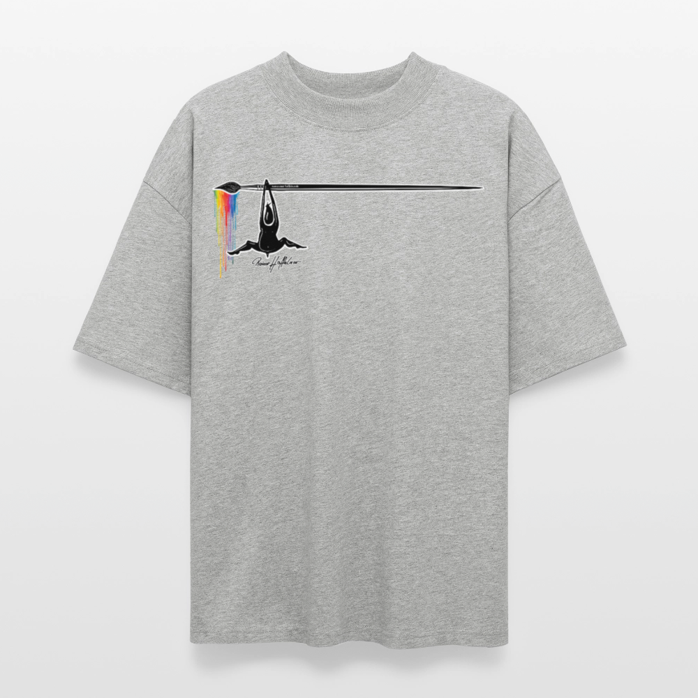 Oversized Unisex T-Shirt mit MÄNNLE PRINT - Grau meliert