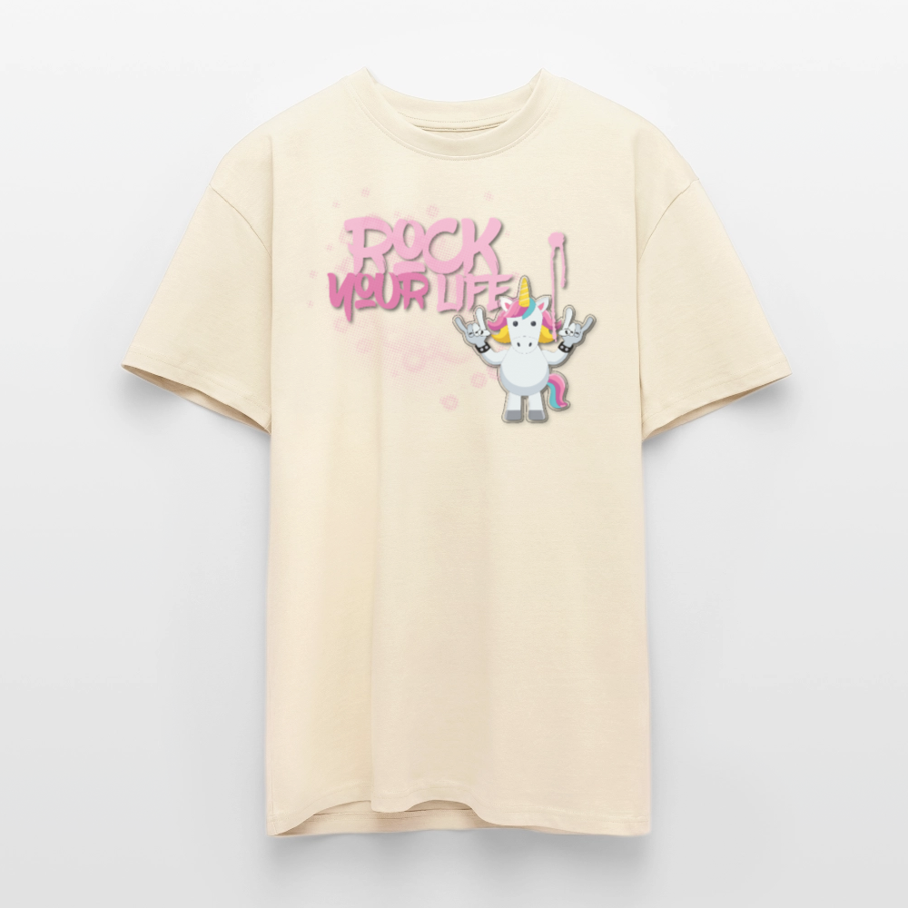 Heavy Oversize T-Shirt mit ROCK YOUR LIFE PRINT - Creme