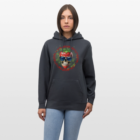 Unisex Hoodie mit STRAWBERRY SKULL PRINT - Indigoblau