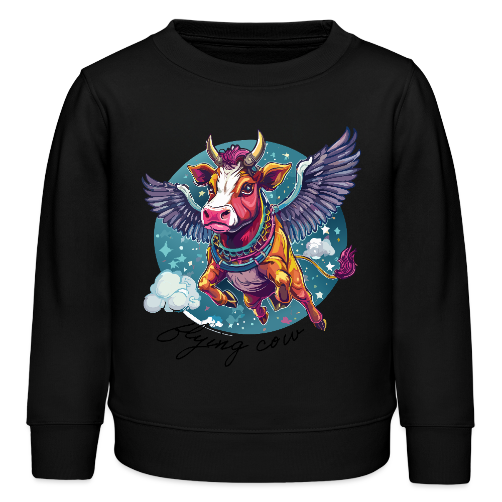 MNJS KIDS Mini Changer Bio Sweatshirt mit FLYING COW PRINT - Schwarz