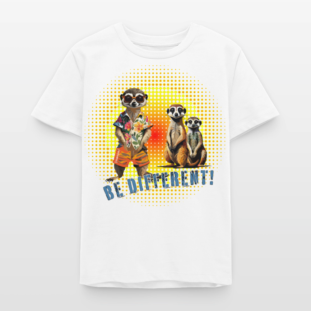 MNJS TEENS Bio T-Shirt mit BE DIFFERENT PRINT - Weiß