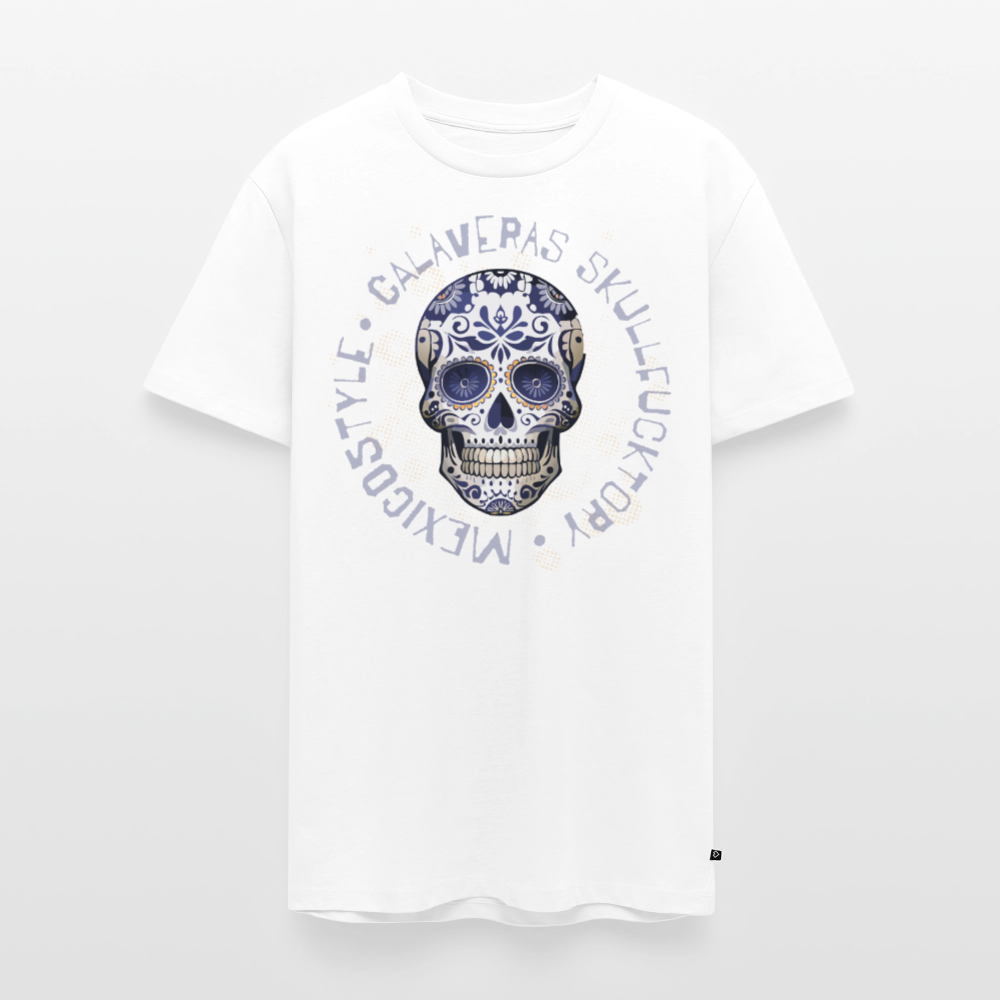 Männer Premium T-Shirt mit CALAVERAS SKULL PRINT - Weiß