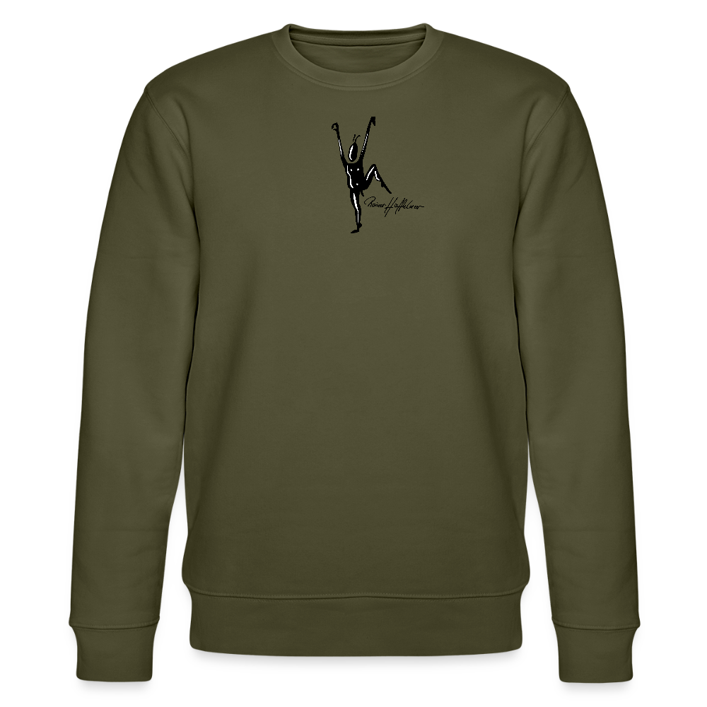 Unisex Bio-Sweatshirt mit TUSCHEMÄNNCHEN PRINT - Khaki
