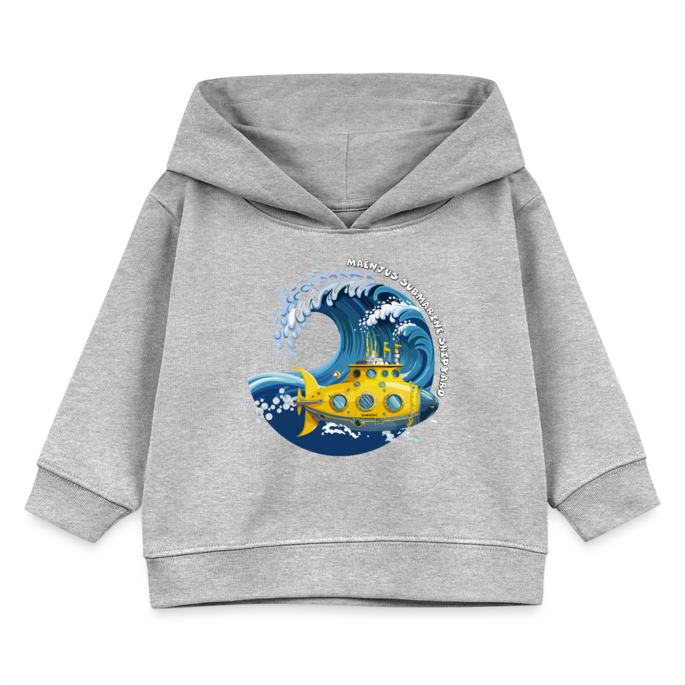 MNJS KIDS Bio Hoodie mit SUBMARINE SHIPYARD PRINT - Grau meliert