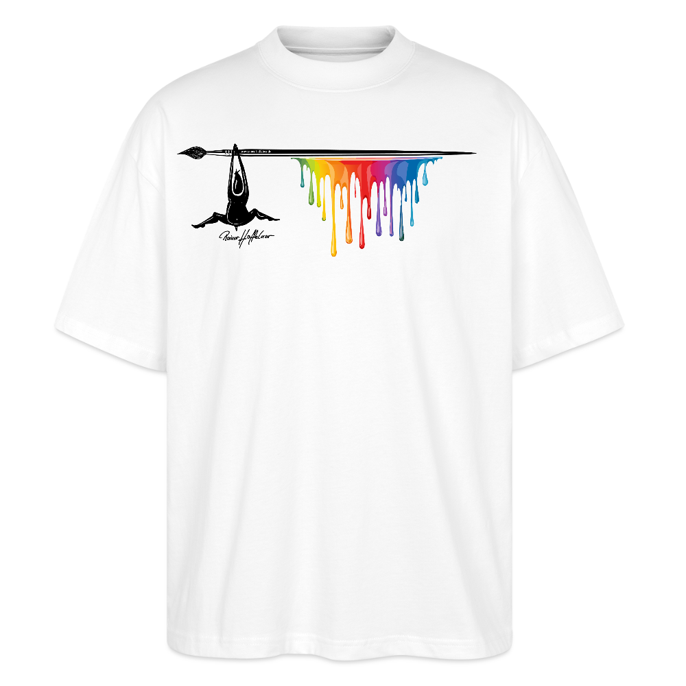 Oversized Unisex T-Shirt mit MÄNNLE PRINT - Weiß