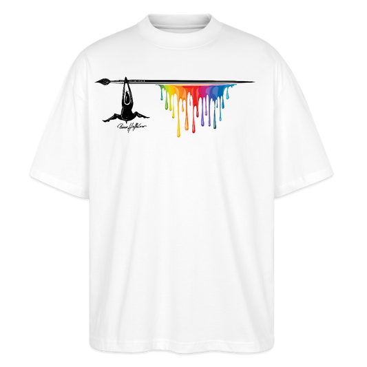 Oversized Unisex T-Shirt mit MÄNNLE PRINT - Weiß