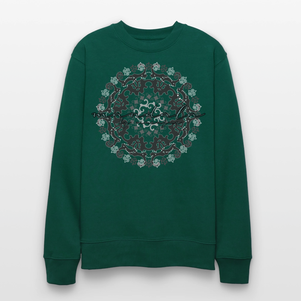 Unisex Bio-Sweatshirt mit BLACK MANDALA PRINT - Forest