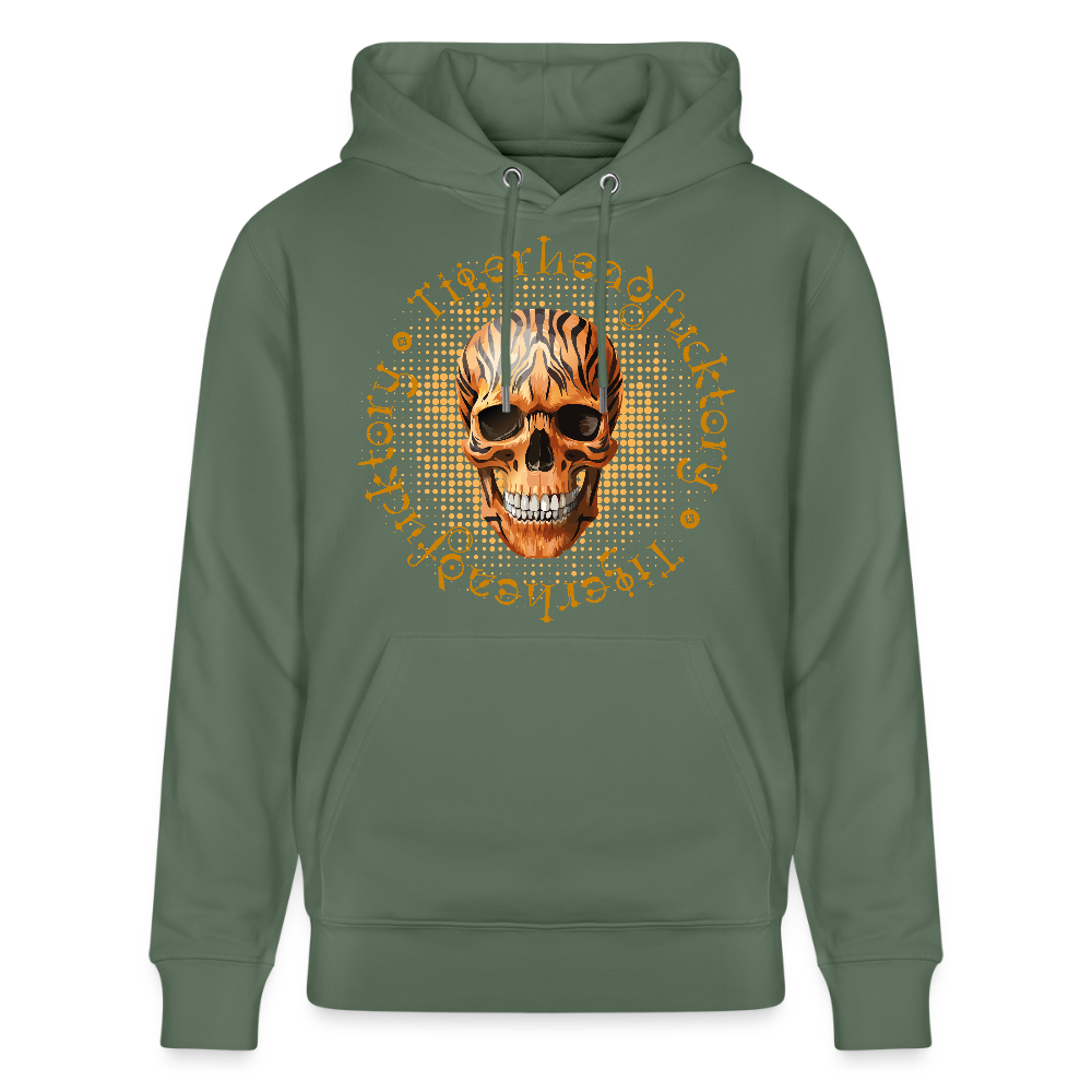 Unisex Hoodie mit TIGERHEAD SKULL PRINT - Tanngrün