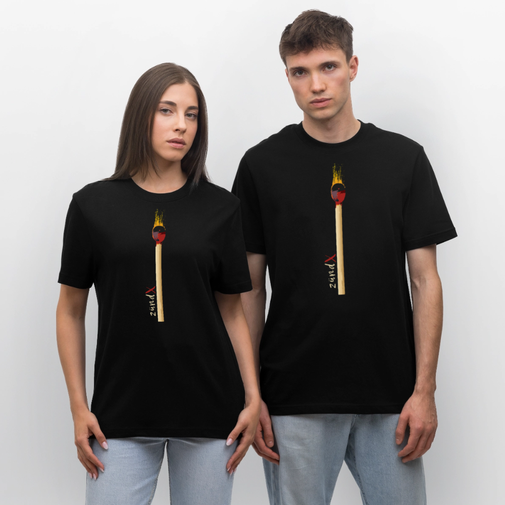 Unisex Bio-T-Shirt mit zündX PRINT - Schwarz