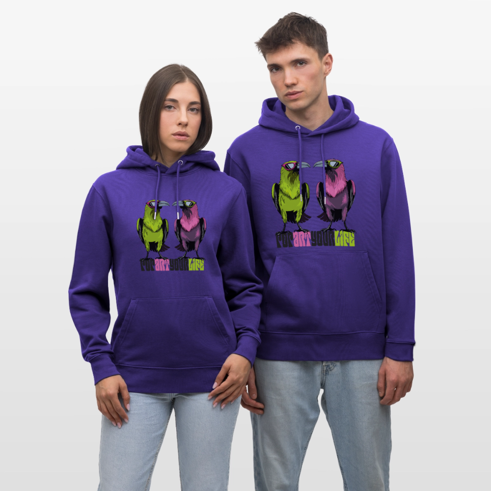 Unisex Hoodie mit POPART YOUR LIFE PRINT - Purple Love
