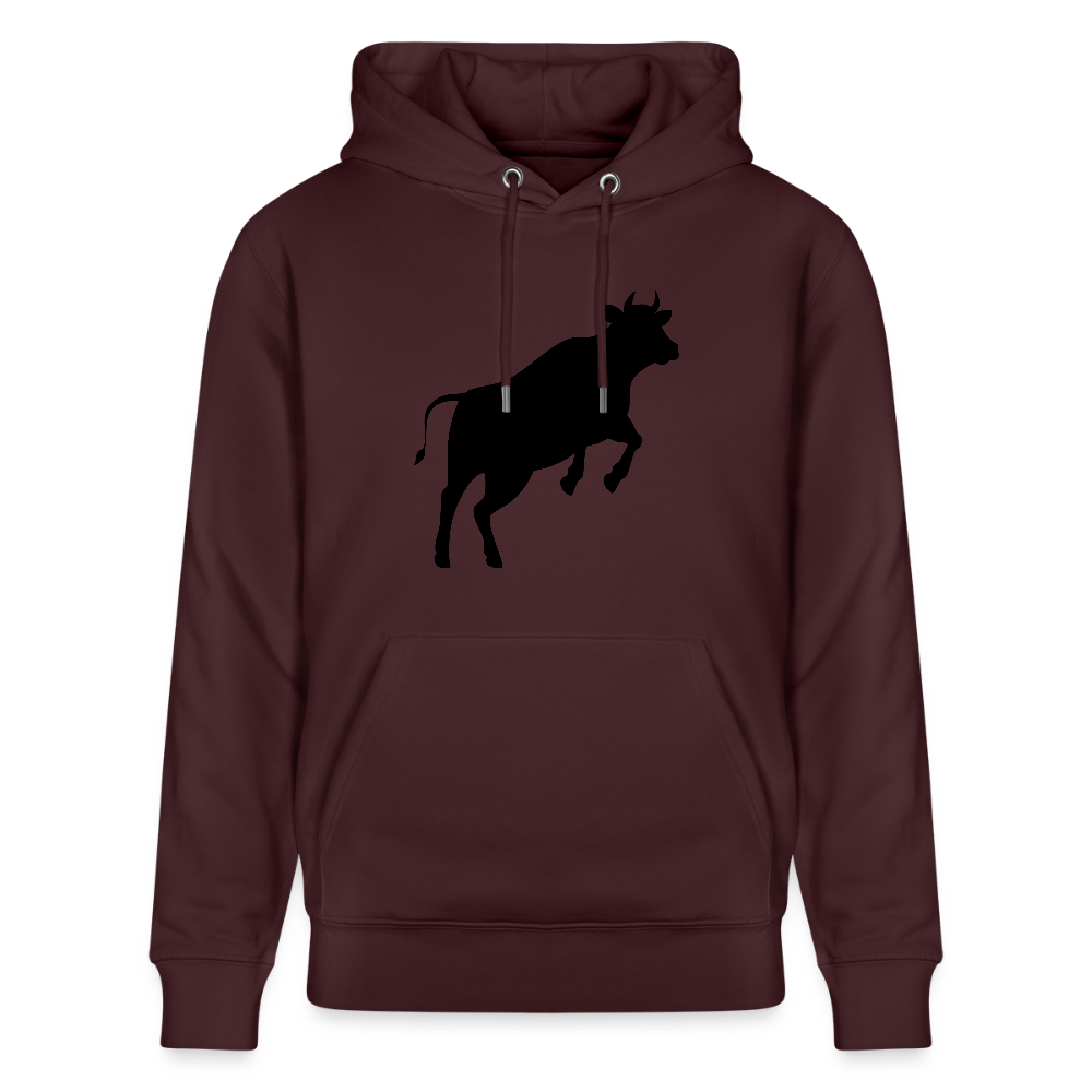 Unisex Hoodie mit JUMPING COW PRINT - Maroon