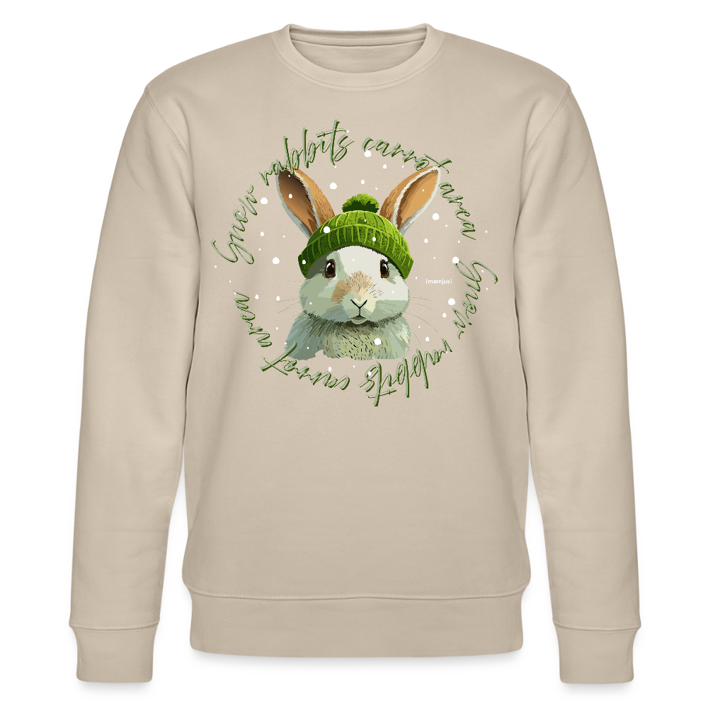Unisex Bio-Sweatshirt mit SNOW RABBITS CARROT AREA PRINT - Beige