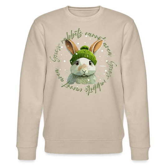 Unisex Bio-Sweatshirt mit SNOW RABBITS CARROT AREA PRINT - Beige