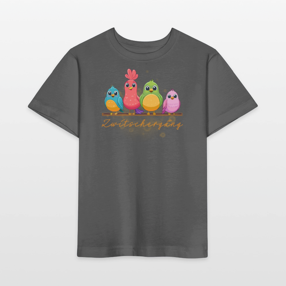 Kinder T-Shirt MINI mit Zwitschergäng Print - Anthrazit
