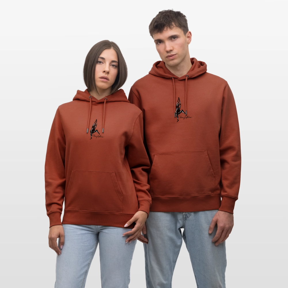 Unisex Bio-Hoodie mit TUSCHEMÄNNCHEN PRINT - Terrakotta