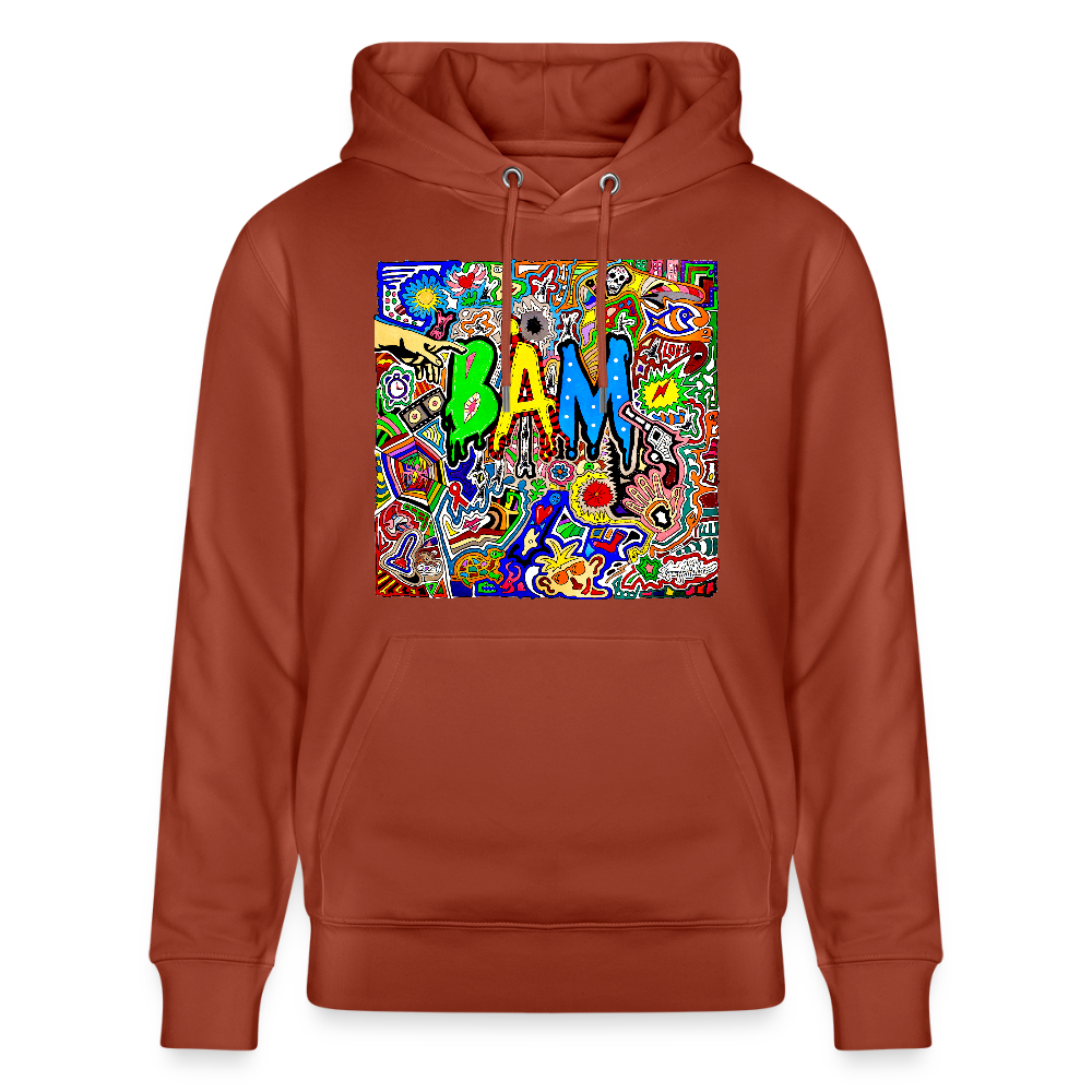 Unisex Bio-Hoodie mit BÄM PRINT - Terrakotta