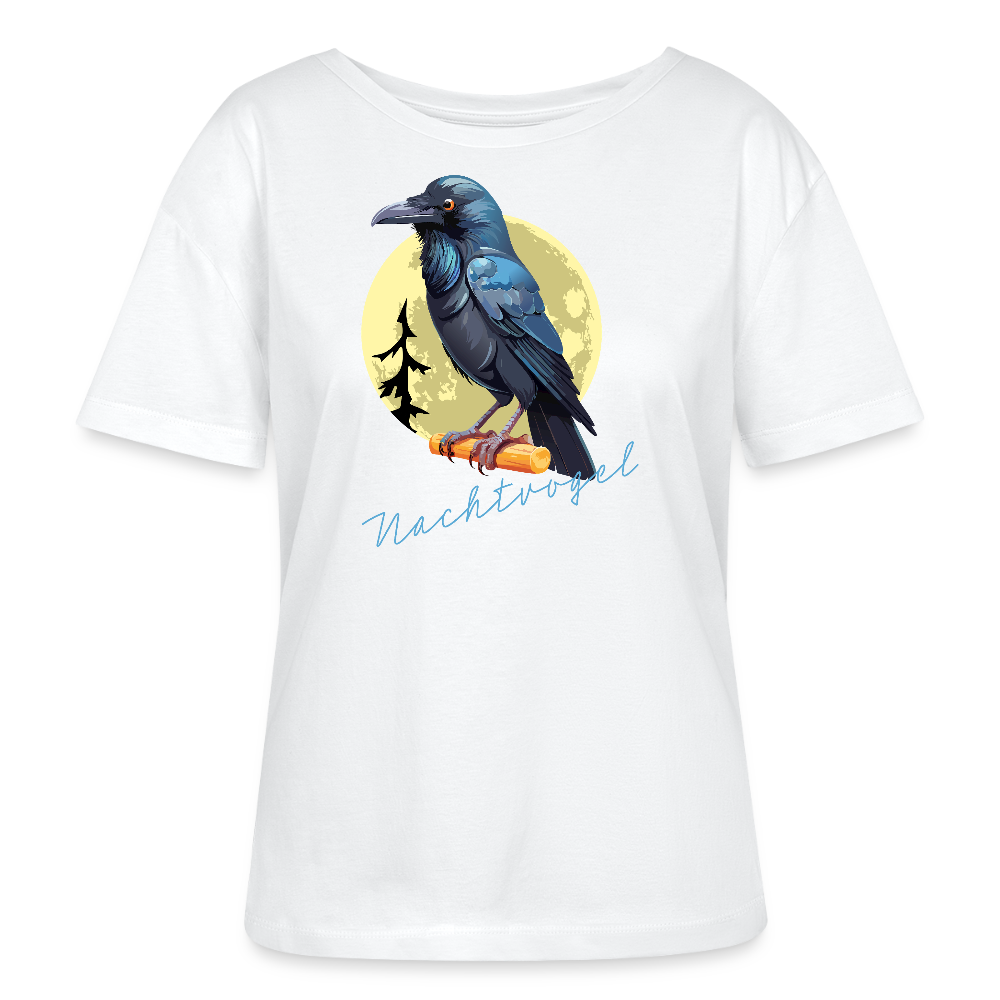 Frauen T-Shirt mit NACHTVOGEL PRINT - Weiß