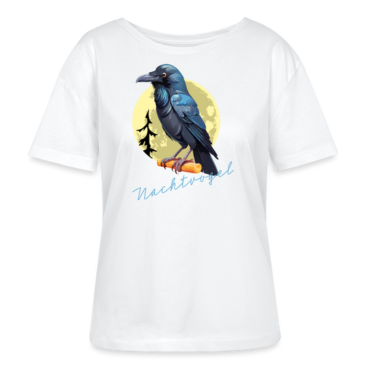 Frauen T-Shirt mit NACHTVOGEL PRINT - Weiß