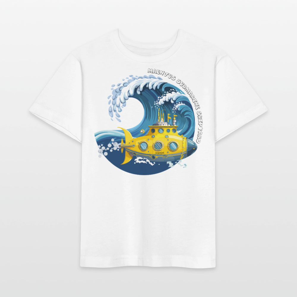 MNJS KIDS Bio T-Shirt mit SUBMARINE SHIPYARD PRINT - Weiß