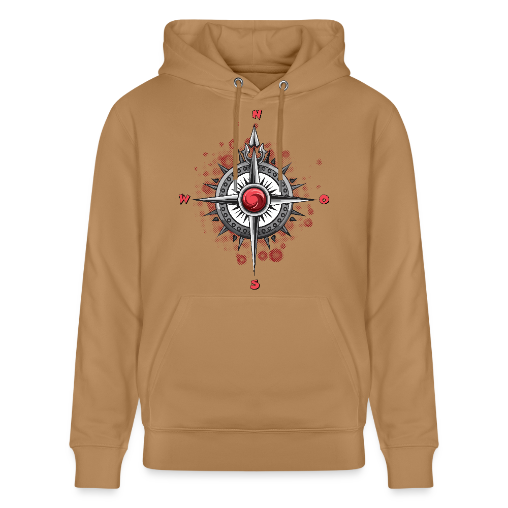 Unisex Hoodie mit WINDROSE PRINT - Karamell