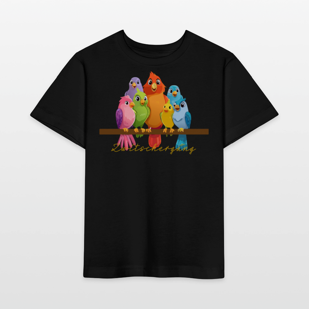 Kinder T-Shirt MINI mit Zwitschergäng Print - Schwarz